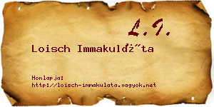 Loisch Immakuláta névjegykártya